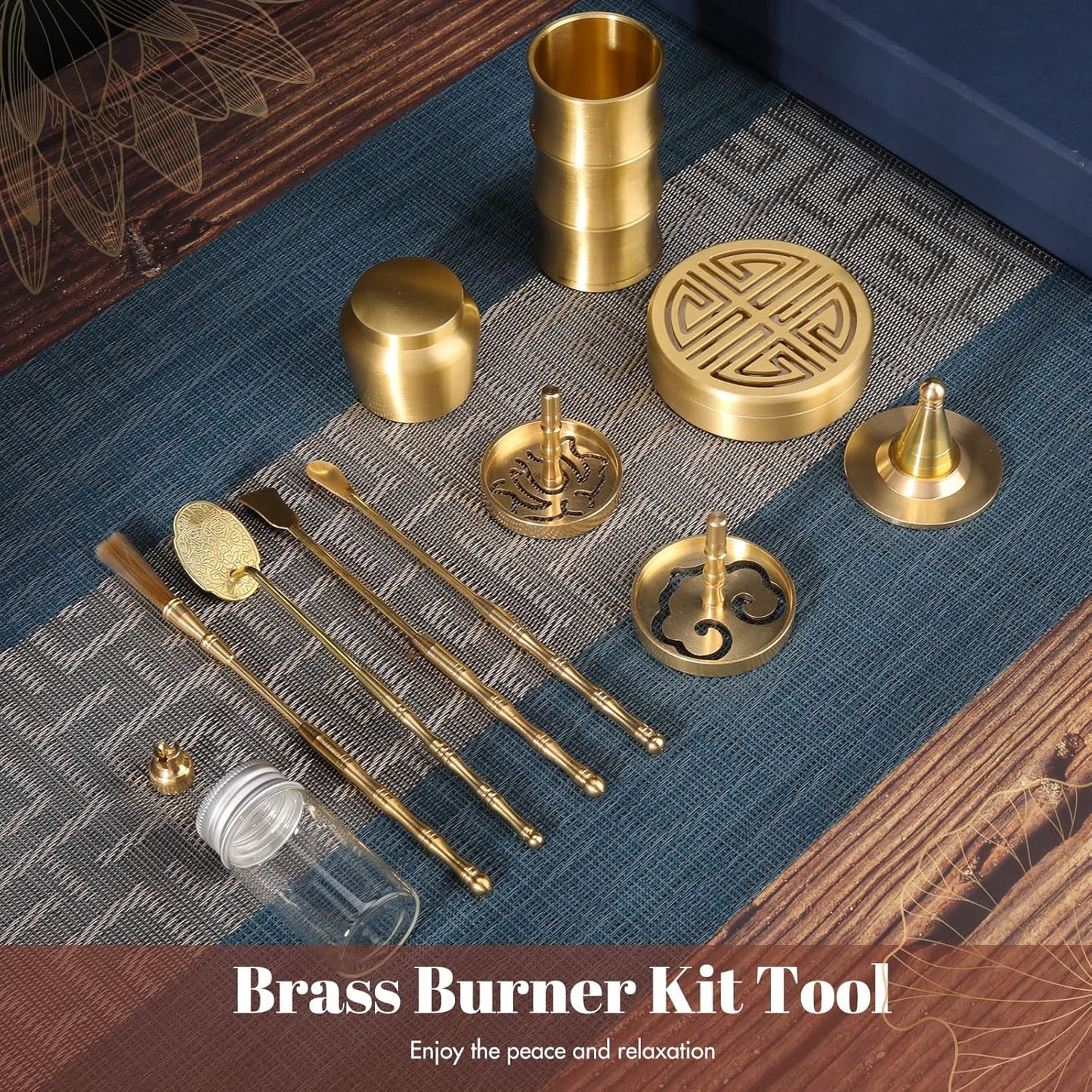 12 Pcs Incense Burner Kit, Brass Incense Making Kit, Incense Seal Mold Incense Cone Tower Mold Incense Holder for Yoga Meditation Home Fragrance